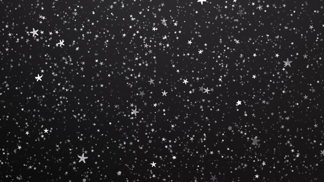 Silver Stars Falling Like Rain, Magic Glitter Seamless Loop