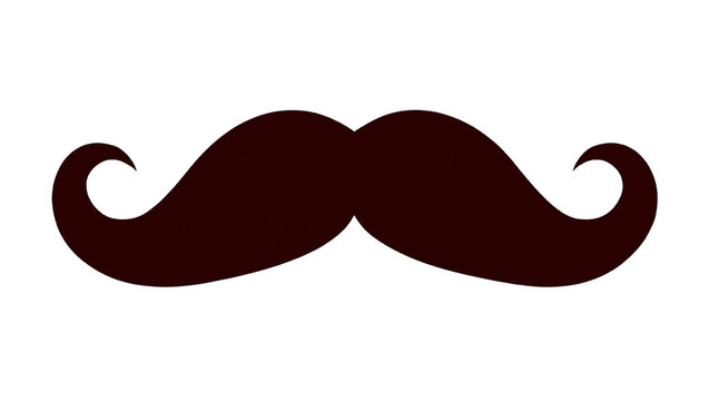 Isolated classic brown mustache graphic illustration for men's health and stylish design