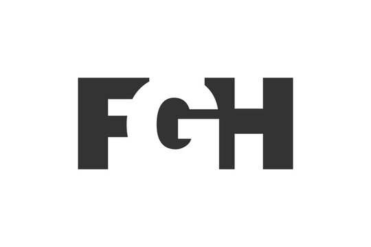 FGH logo design. Initial letter F G H bold font style for tech startups, consulting, corporate branding. Creative company name, headlines typography identity, trendy logotype.