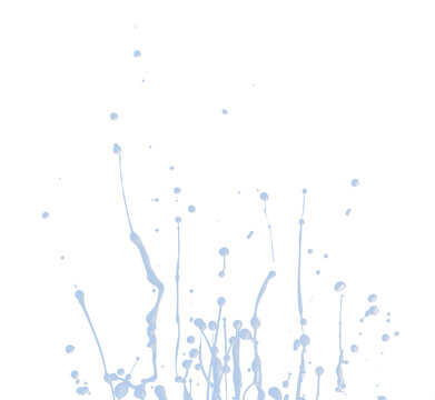 Color light blue erupting in droplet and line up spike. Light blue liquid water explosion over black background isolated. Blue eruption explode sticky spike, Photograph