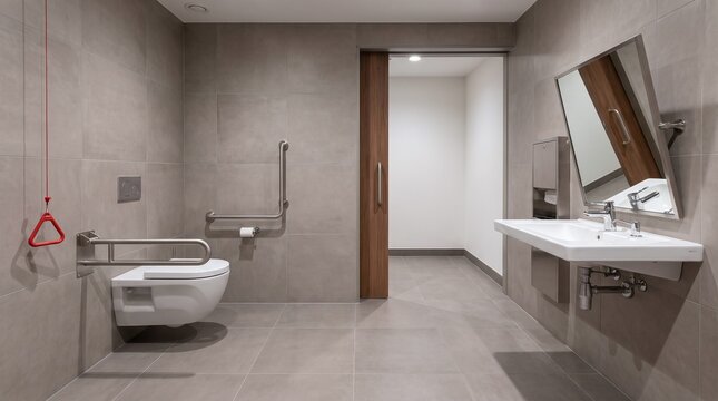 Modern Accessible Bathroom with Toilet and Sink