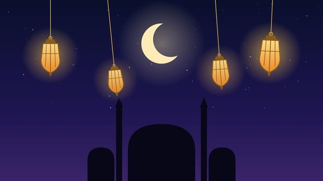 lanterns in the night
