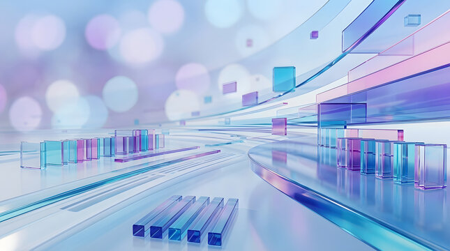 Futuristic blue purple glass transparent modern abstract background design
