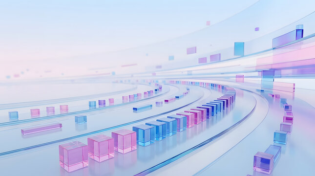 Futuristic blue purple glass transparent modern abstract background design