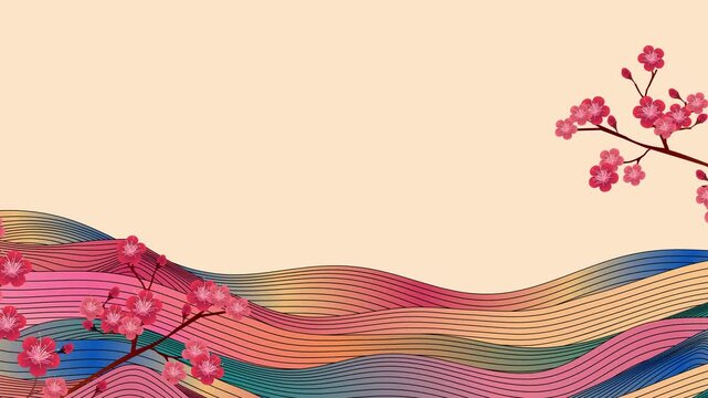 Japanese Landscape with Cherry Blossoms 4K