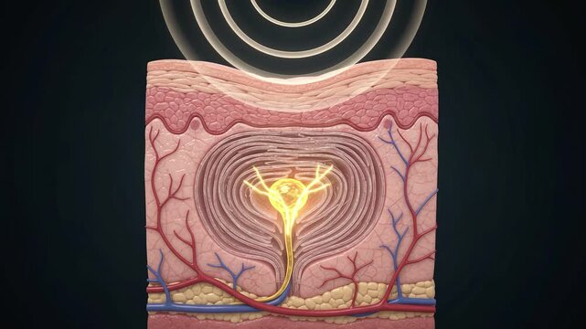 Pacinian Corpuscle Responding to Pressure Stimulus