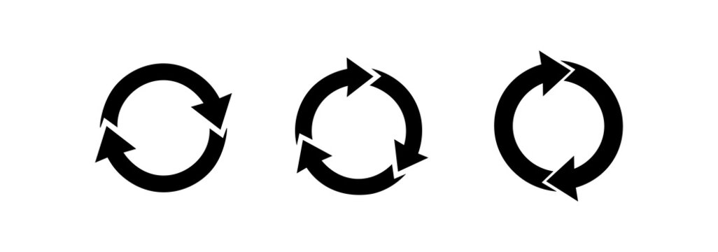 Circular arrow icon set. Refresh and reload symbols. Suitable for websites, applications, and user interfaces.