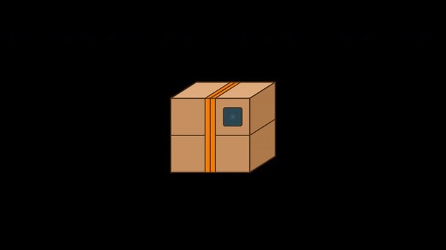 Modern cardboard boxes with rfid chip technology on alpha channel. 4K video