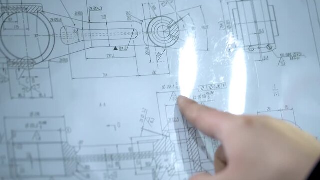 Team of engineers technicians collaborates on project mechanical motor blueprints design technical drawings tools gear components discuss drafts find problem solutions teamwork innovation meeting room