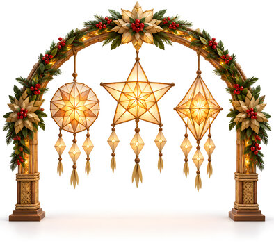 Filipino Parol Lantern Festival Arch Miniature