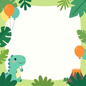 kids invitation card dinosour theme