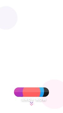 Vertical social media call to action animation featuring brutalist liquid glass gradient morphing effect button