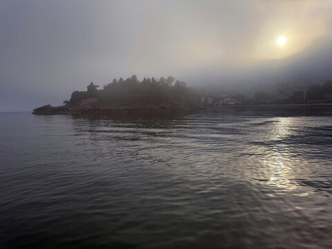 Adriatic sea in misty morning