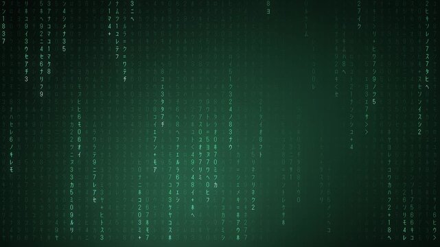 Fond anim&eacute; de pluie de code num&eacute;rique en boucle en sans couture