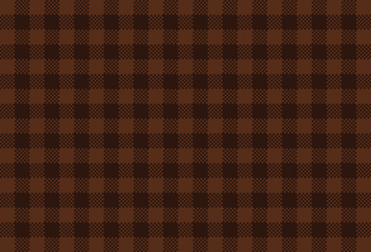 Rustic espresso brown and black buffalo plaid check pattern background. Autumn lumberjack plaid repeating pattern for fall blanket, and wrapping paper