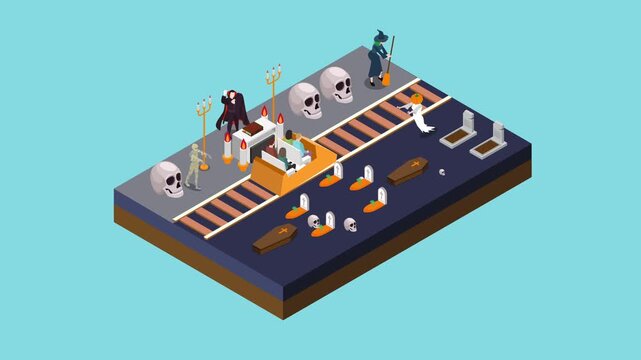 Halloween Ghost Train Ride Animation 3d animation cartoon