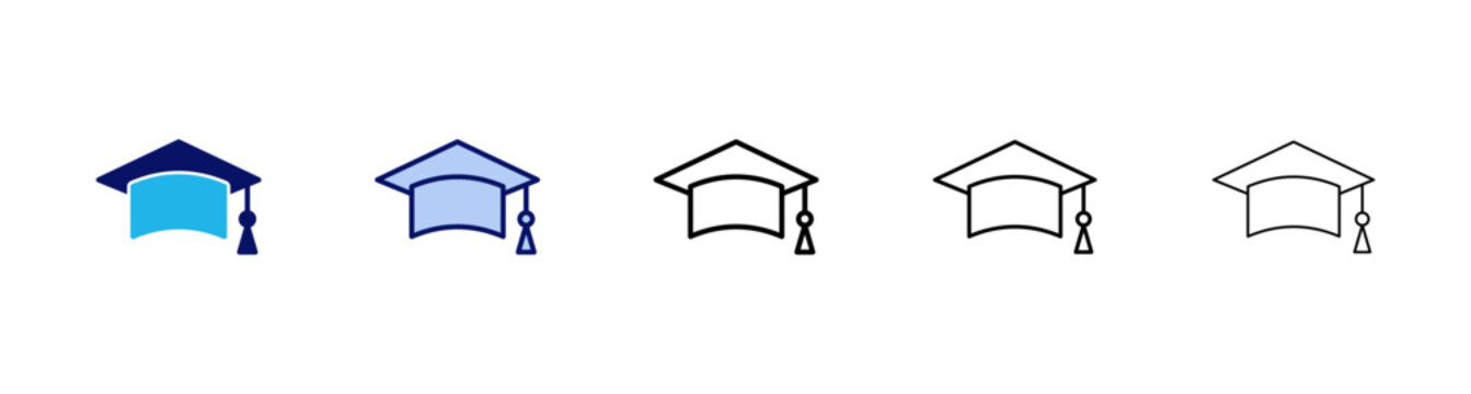 Education icon vector. Graduation cap sign and symbol. Graduate. Students cap