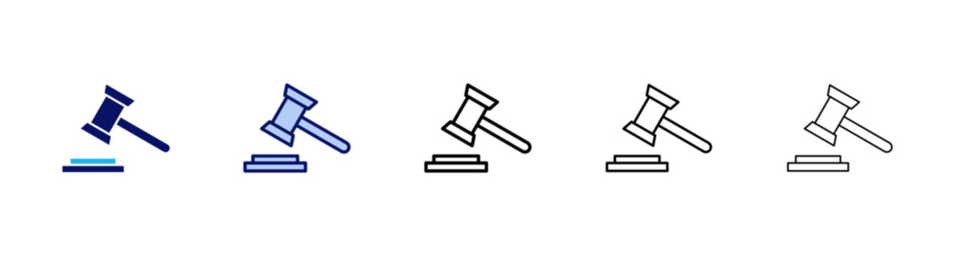 Gavel icon vector. judge gavel sign and symbol. law icon. auction hammer