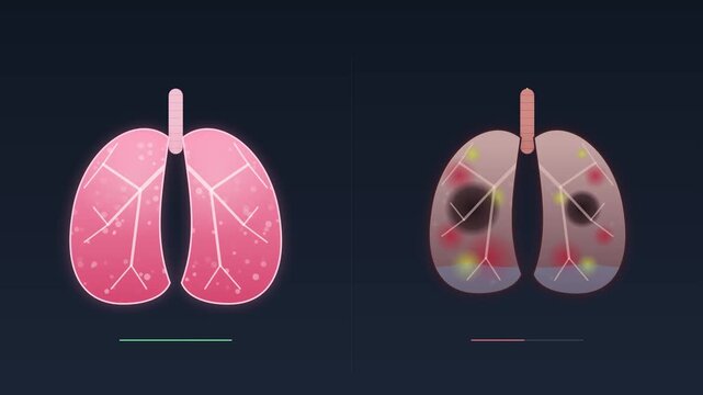 Comparative Anatomy of Healthy and Diseased Lungs in Breathing Loop
