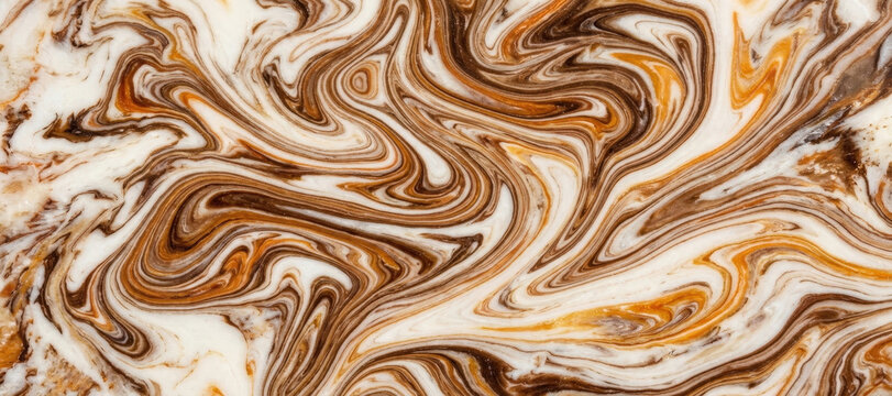 White, brown, and gold liquid marble swirl texture background