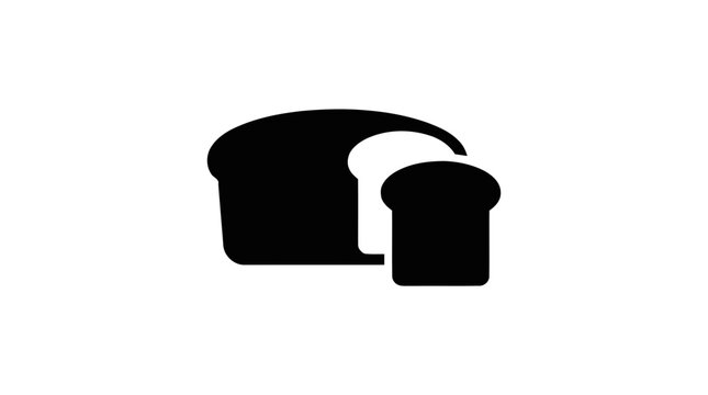 Vector illustration of bread loaf and slice icon on a transparent background