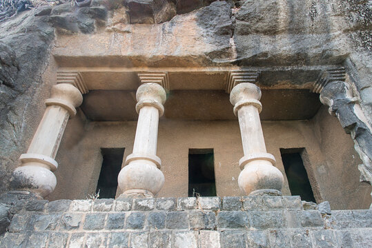 Bhimashankar Caves or Leni,  rock-cut caves of The Manmodi or Manmukud Caves complex, Junnar, Pune, Maharashtra, India.