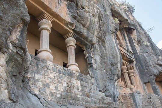 Bhimashankar Caves or Leni,  rock-cut caves of The Manmodi or Manmukud Caves complex, Junnar, Pune, Maharashtra, India.