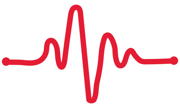 Red heartbeat line monitor ecg wave healthcare symbol vector graphic illustration isolated.