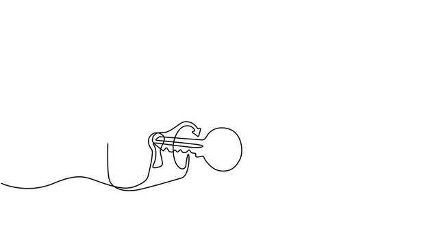Lock and keys line art security animation on white background