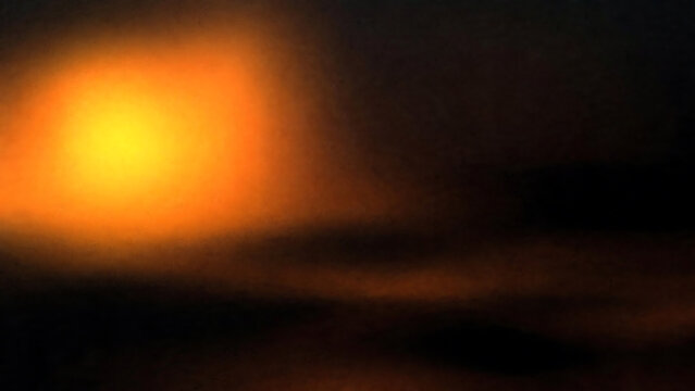 Warm sunset glow with soft light rays in dark sky illustration