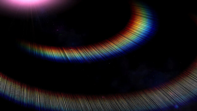 Colorful abstract wave and gradient light effect on dark background illustration
