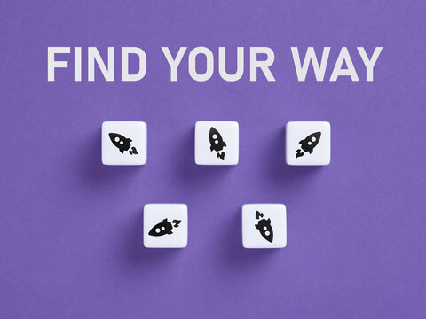 Finding your way career and business startup direction concept