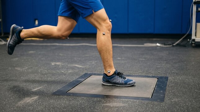 Foot strike lands on a biomechanics force plate