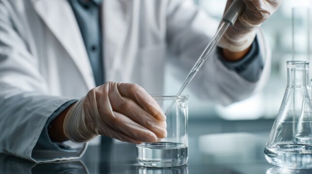 Laboratory technician pipetting liquid in research lab Medical Laboratory Professionals Week World Laboratory Day