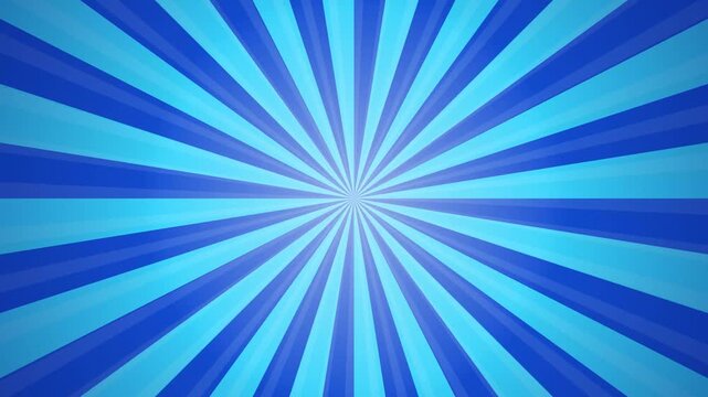 Blue Sunburst Motion Background with Rotating Radial Rays