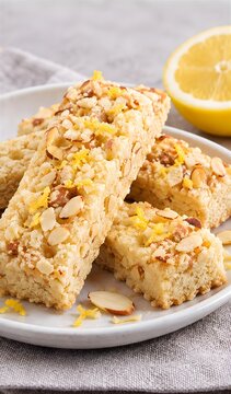 Shortbread, a delicate Scottish biscuit with lemon and almonds