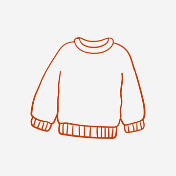 Hand drawn cozy warm sweater doodle vector illustration