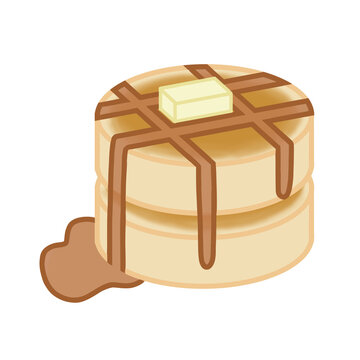 Pancake with mapple syrup and butter