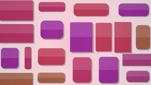 Abstract geometric background with purple and pink rectangles, modern minimalist mosaic pattern, colorful flat design elements for web and motion graphics