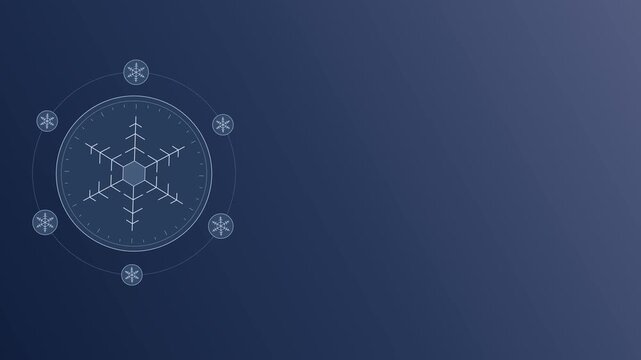 Christmas slideshow with a midnight snowflake and festive hanging lights followed by an advent calendar in a flat vector animation with changing gradient backgrounds and open copy space on the right