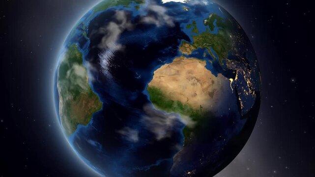 Earth Orbit Zoom In to Tokat Turkey with Location Pin Animation