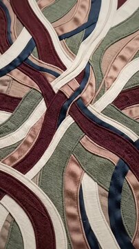 complex stitching and colorful fabric patchwork