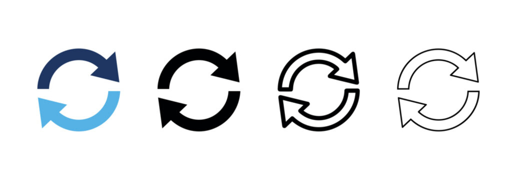 Refresh or reload cycle icon set