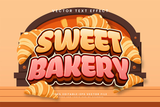 Sweet bakery text effect with warm golden lettering and playful pink 3D typography. Perfect for pastry branding, bakery menus, and dessert promotions.