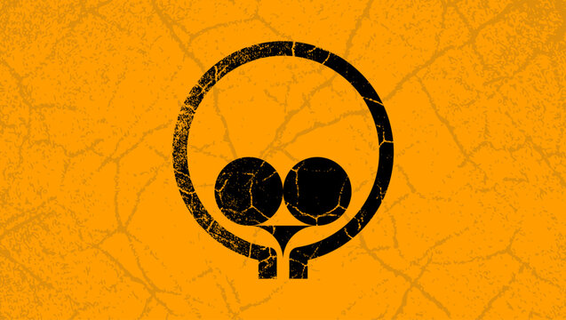 Alien skull symbol, color vector illustration