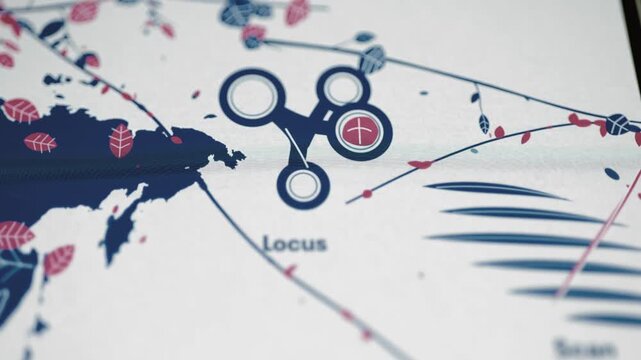 Locus network marker appears beside sweeping scan lines