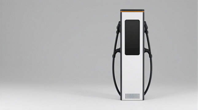 350 kW DC fast charger dispenser slim white aluminium column with graphite side cheeks