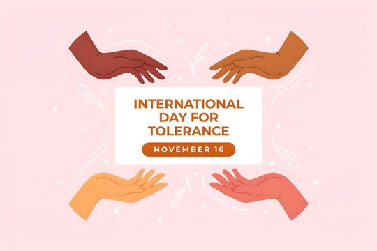 International day for tolerance on november 16 with diverse hands reaching out