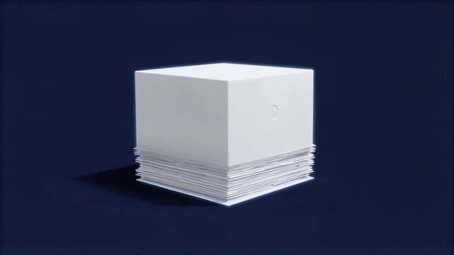 Virtual document stack shrinking into an archive cube