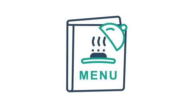 Food menu icon animation. Animation related to dining. Suitable for user interface, provide visual feedback and more. Alpha channel, transparent background
